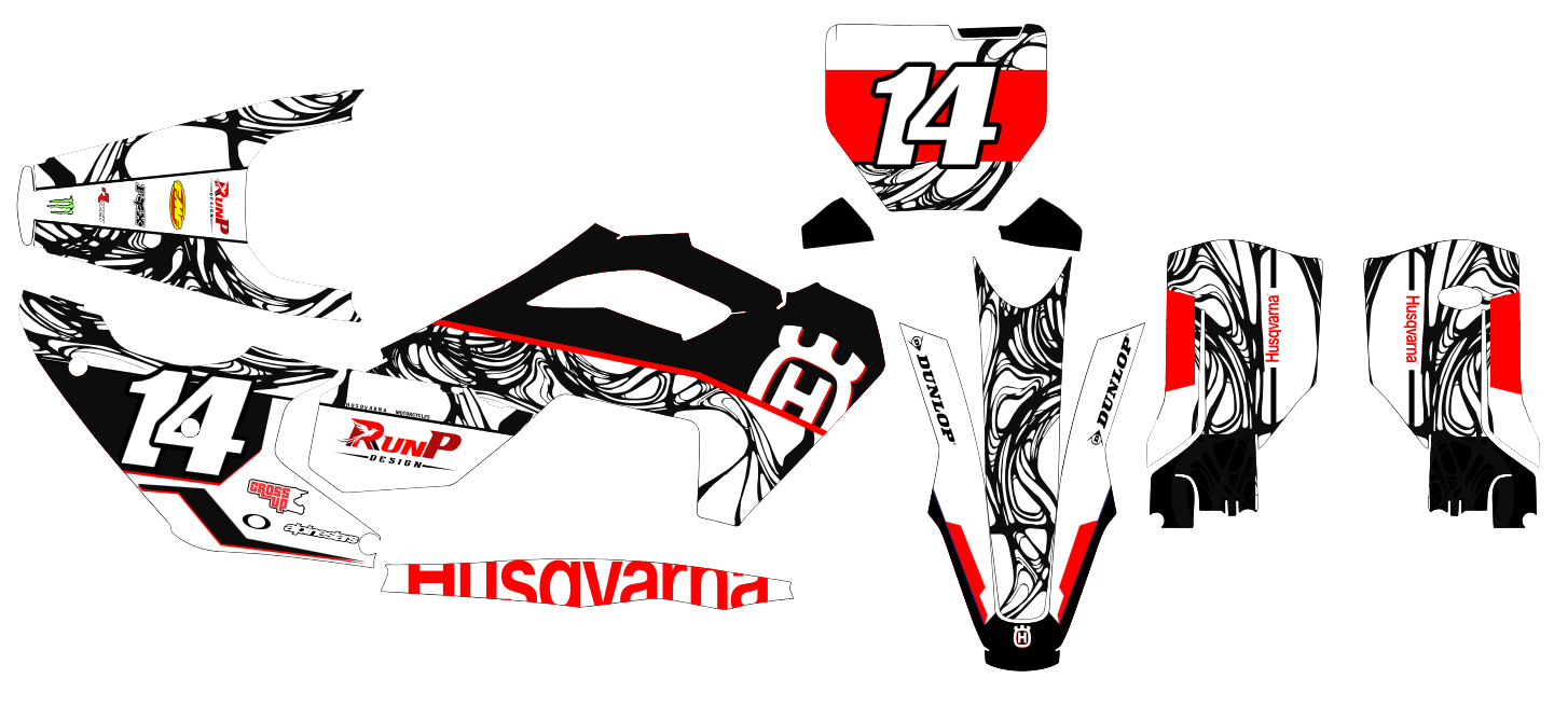 Kit déco préfait motocross / enduro
