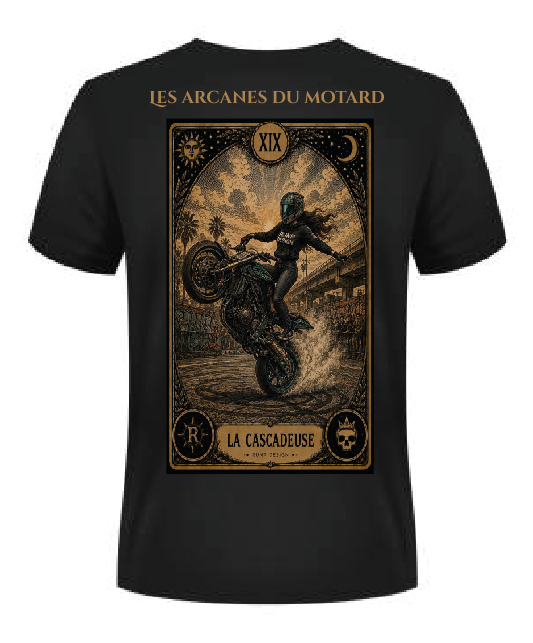 T-shirt "la cascadeuse" - XIX Les arcanes du motard