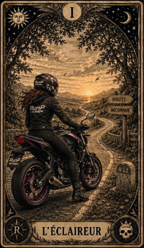 T-shirt "l'éclaireur" - I Les arcanes du motard (femme)