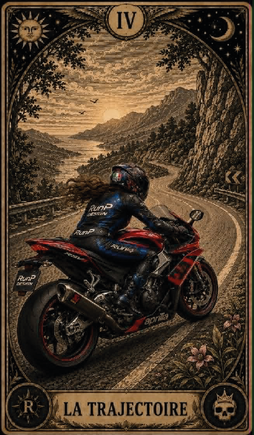 T-shirt "la trajectoire" - IV Les arcanes du motard (femme)