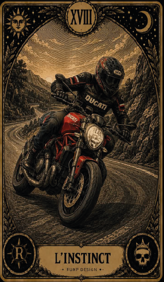 T-shirt "l'instinctif" - XVIII Les arcanes du motard