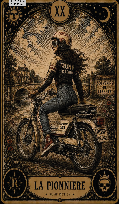 T-shirt "la pionnière" - XX Les arcanes du motard