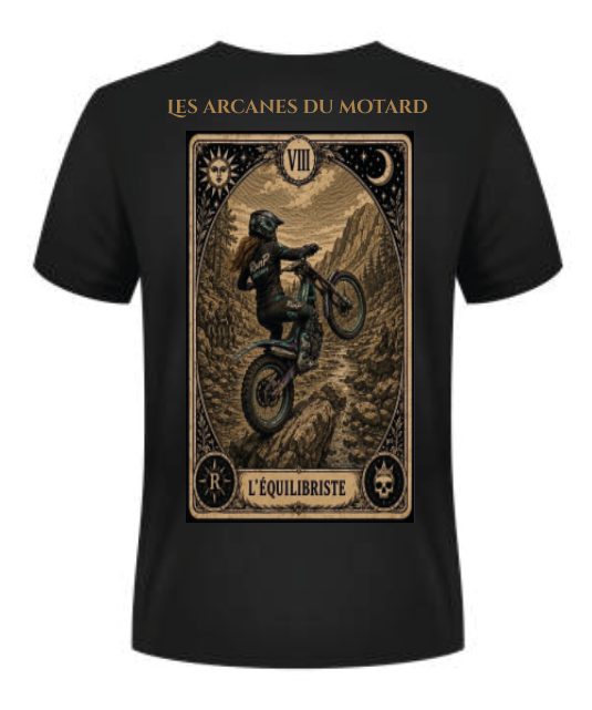 T-shirt "l'équilibriste" - VIII Les arcanes du motard (femme)