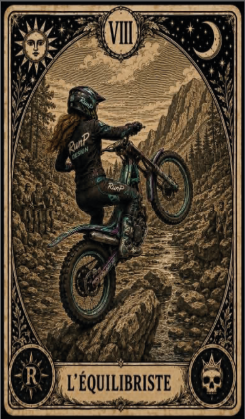 T-shirt "l'équilibriste" - VIII Les arcanes du motard (femme)